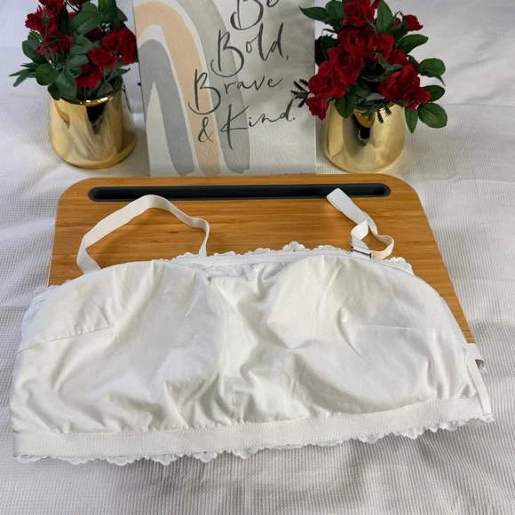 Auden Target White Lace Bandeau Bralette Removable Pad Wirefree Brallette - Picture 6 of 11